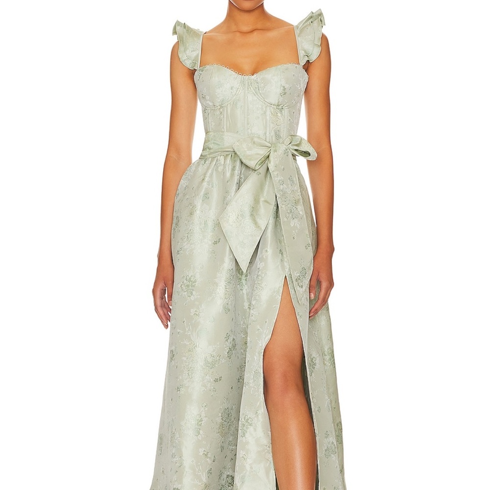 V. Chapman | Veronica Gown in Sage Windsor Brocade